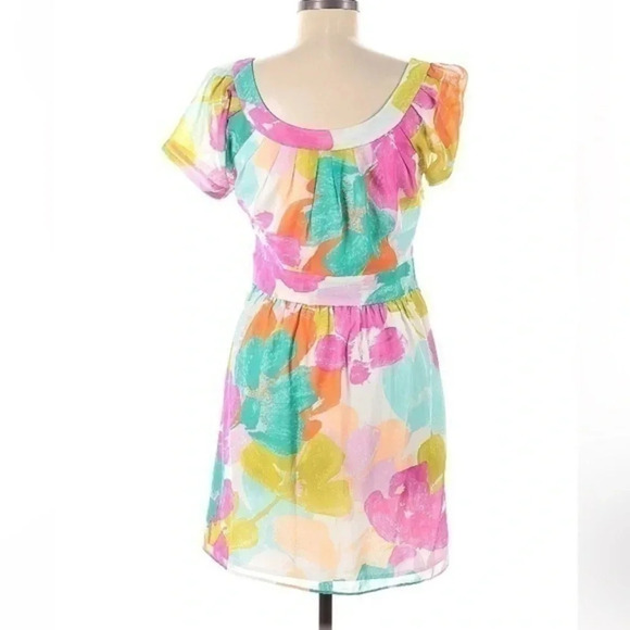MM Couture Floral Watercolor Cut Out Back Cocktail Party Dress Size Medium M - Picture 1 of 2